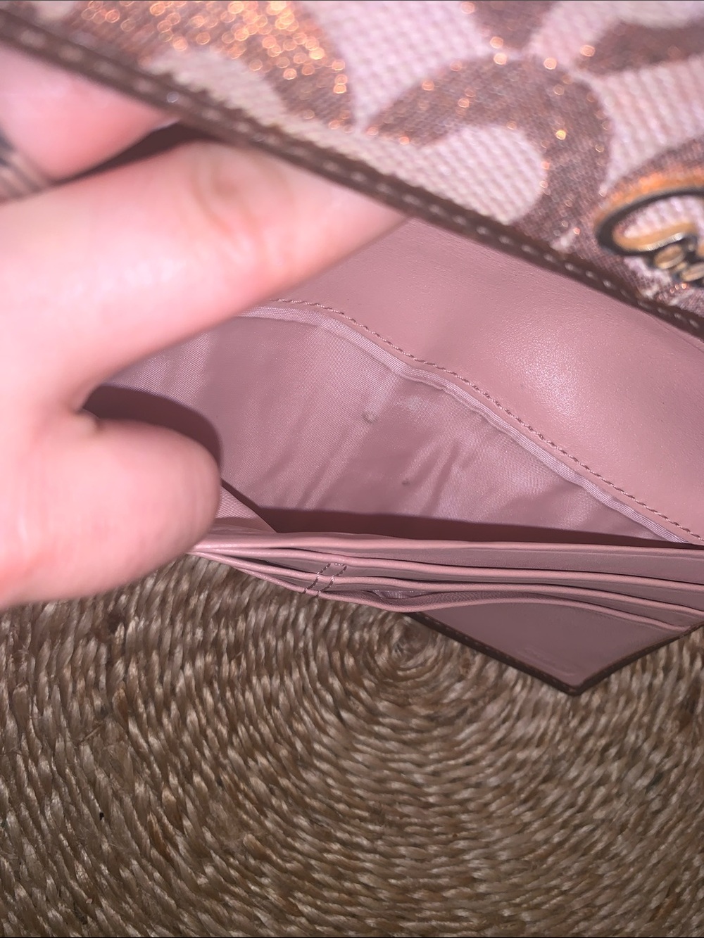 Coach Soho Signature Pleated Metallic Gold and Brown Wallet - Picture 12 of 13